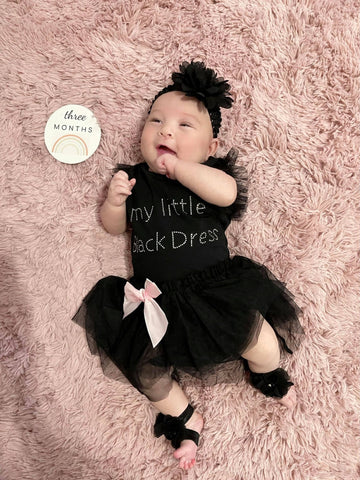 Newborn Baby Girls My Littele Black Dress Tutu Dress