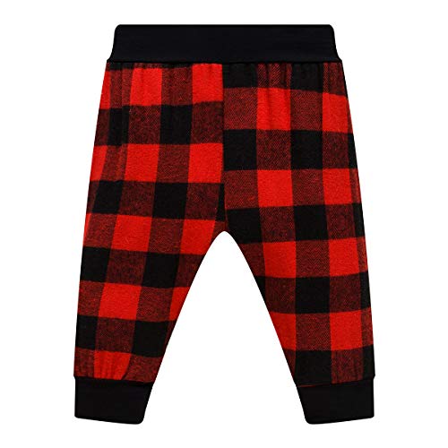 Mommy's New Man Hello Deer Christmas Plaid Pants Set