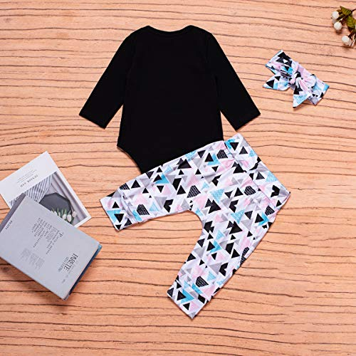 3pcs Baby Girls Bow Daddy Is My Bestie Pant Set