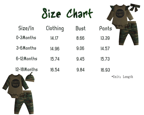 Baby Girls Camouflage Pants 3pcs Pant Set